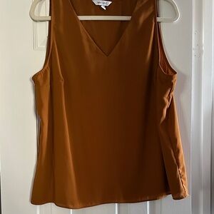 Women's Sleeveless V-Neck Top - Brown
